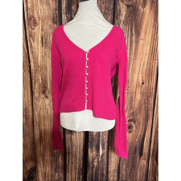 Lovers And Friends Pink Pearls Cardigan Sz XL Short Barbie - Picture 2 of 7
